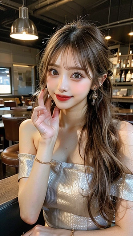 ((Highest quality, 8K, masterpiece: 1.3)), 1 Girl, Beauty that emphasizes slim abdominal muscles: 1.3, (Casual Hairstyles, Super large: 1.4), bikini: 1.2, Highly detailed face, Delicate eyes, double eyelid, Soft Breasts, smile, Super exposed cleavage, whole body,白色のbikini