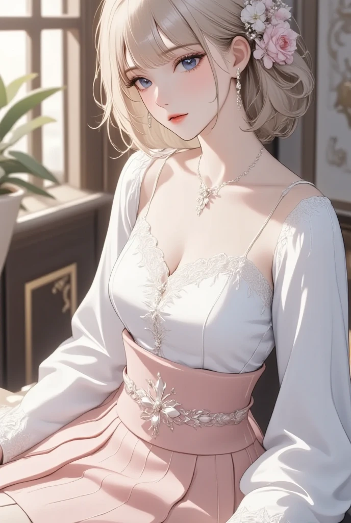 (masterpiece, side lighting, finely detailed beautiful eyes: 1.2), (Eyelid, Pupil, Sclera,
 Iris), masterpiece * portrait, realistic, 3d face, glossy skin, beautiful, green_eyes, blonde_hair,