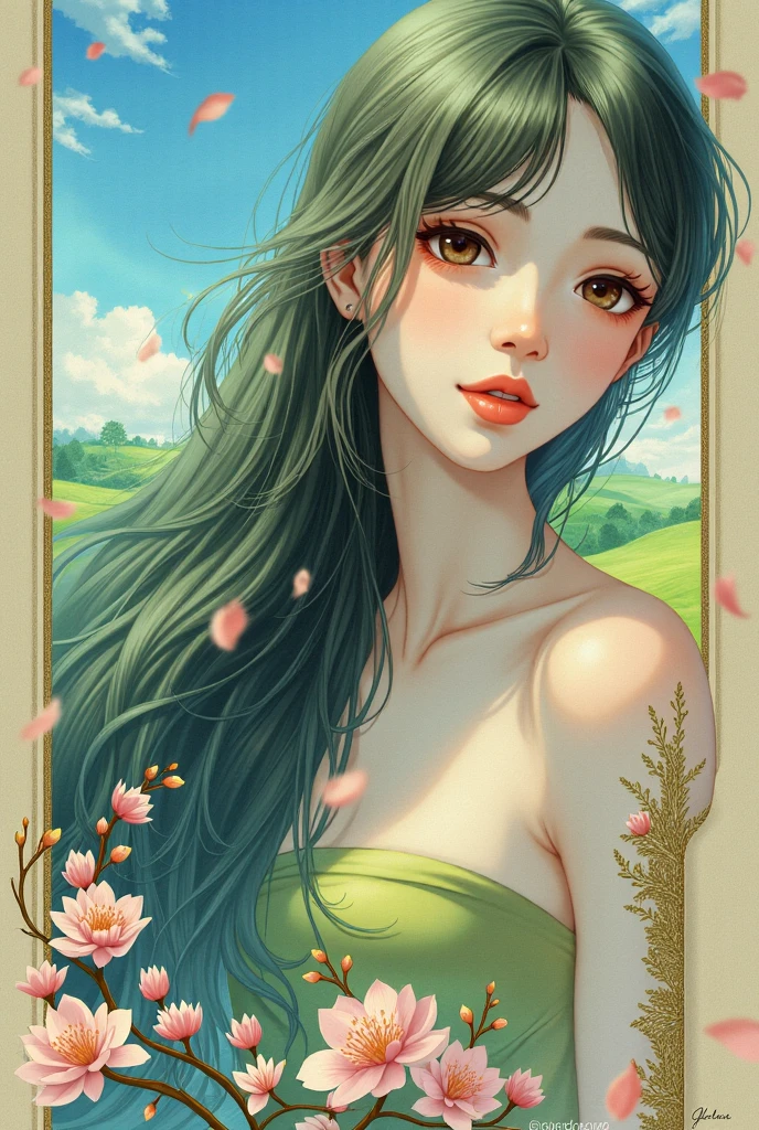Create a this was Ghibli style art and make a beautiful girl and quick create