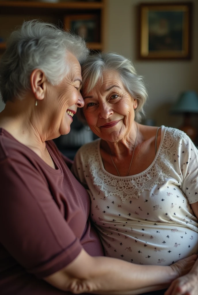 Old women kissing