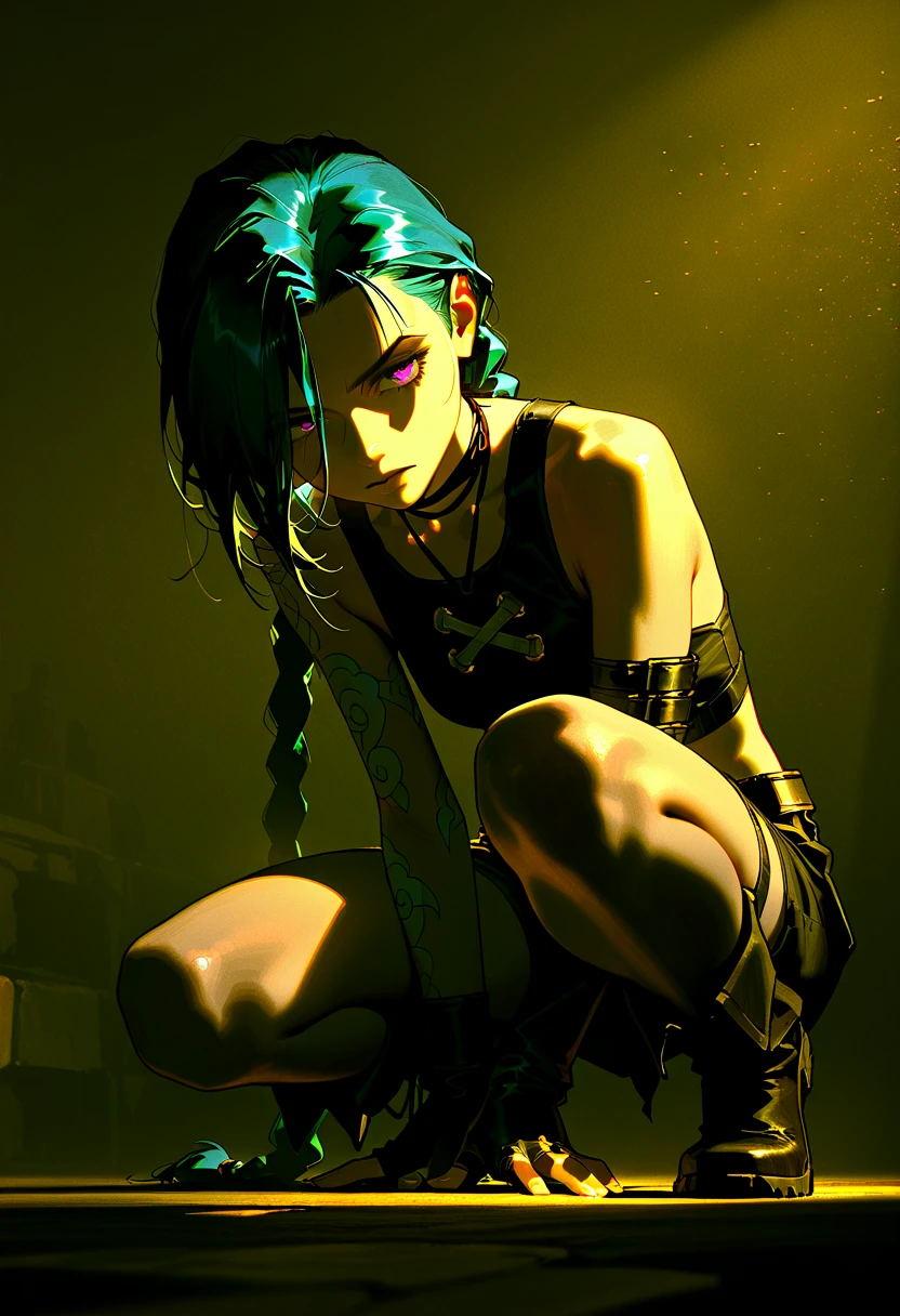 orihime, green hair, green eyes, in pain, suffering, tickling, resisting, drooling