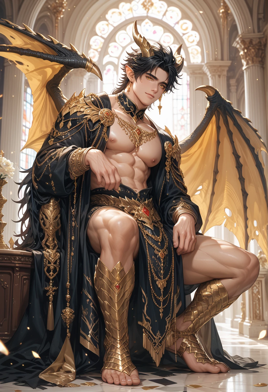 4k, 8k, best quality, ultra high res, (photorealistic:1.4),(masterpiece:1.2), best quality, masterpiece, highres, original, extremely detailed wallpaper, (ultra-detailed), (best illustration), (best shadow), (realism), realistic, 1boy, scar on nose, red hair, feathered owl ears, golden ornament, white pants, sleeping, closed eyes, <lora:more_details:0.6> <lora:Sett:0.8>