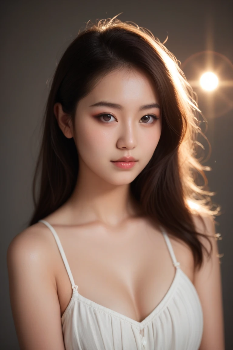 1girl, beautiful russian woman, light brown hair, clear skin, narrow waist, masterpiece SLR photo, attention to detail, perfect proportions, soft-looking bust with cleavage, (best quality,4k,8k,highres,masterpiece:1.2),ultra-detailed,(realistic,photorealistic,photo-realistic:1.37),portraits,cinematic lighting,(intricate details:1.2),(vivid colors:1.2),(natural skin texture:1.1),(elegant pose:1.1),(serene expression:1.1),(soft focus background:1.1),(rough long hairstyle:1.2),aquarium,sexy clothes