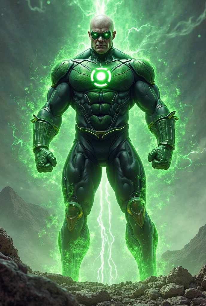 Handsome hunky Martian Manhunter flying in Cosmic Space