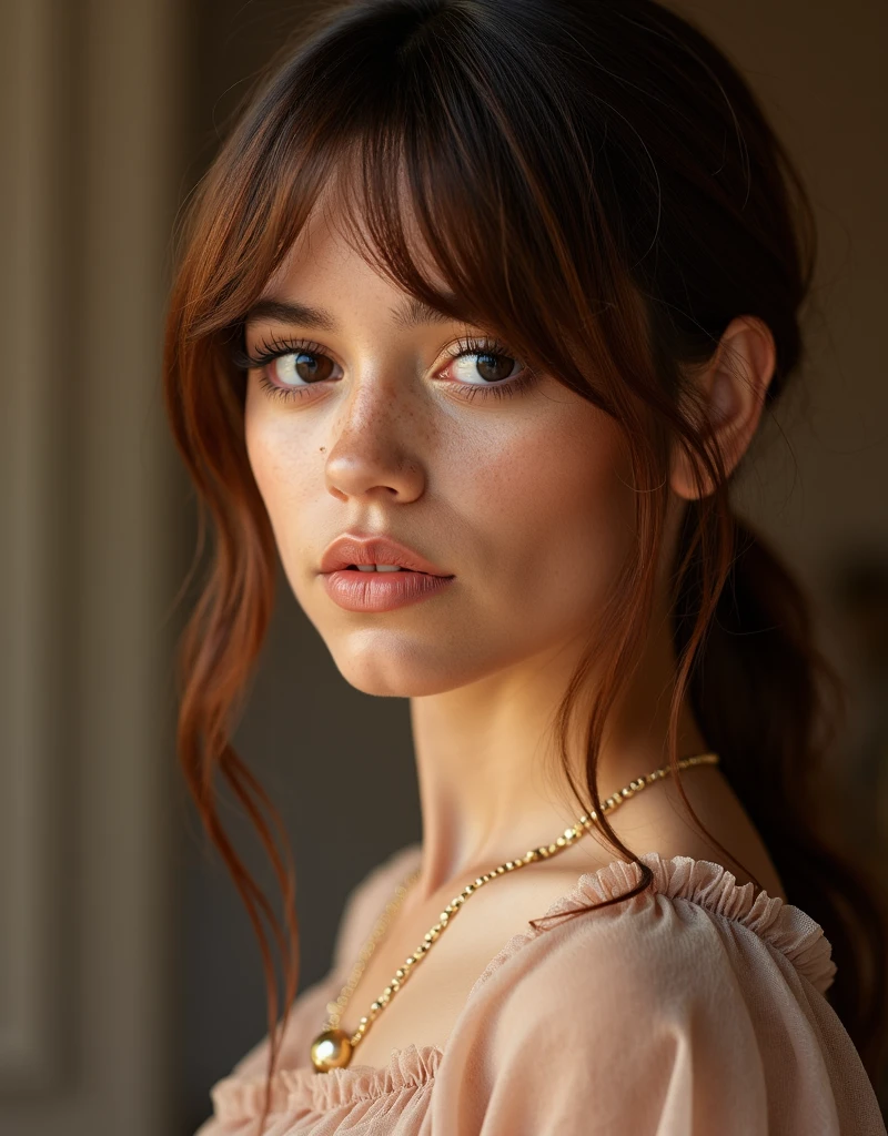 1girl, solo, (detailed), (photo, photorealism:1.4), looking at viewer, soft cinematic lighting, portrait, facev2