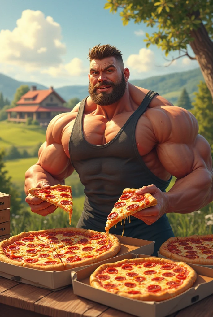 MasterChief halo, naked full body big dick , hairy chest, pizza 