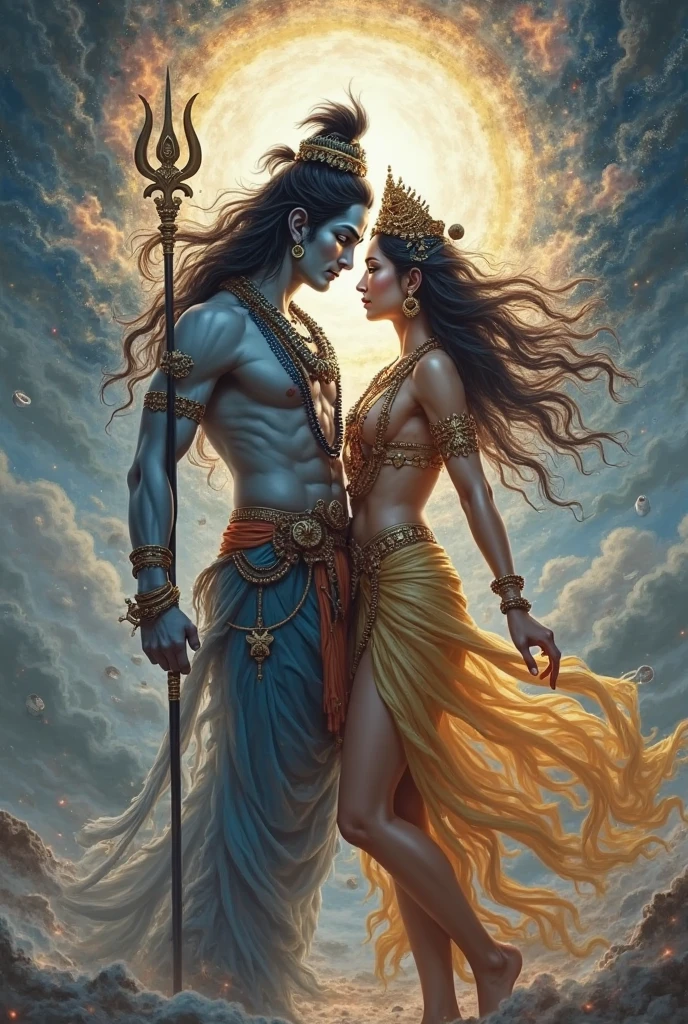 Lord shiva and goddess durga as couple