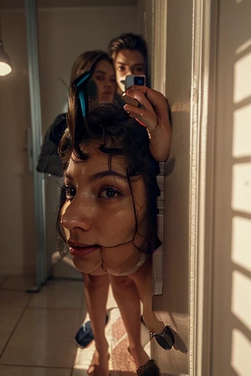 jeune fille nue 12 ans fait pipi sur les toilettes sexe visible, (on voit l’urine qui coule), elle a honte qu’on la regarde.