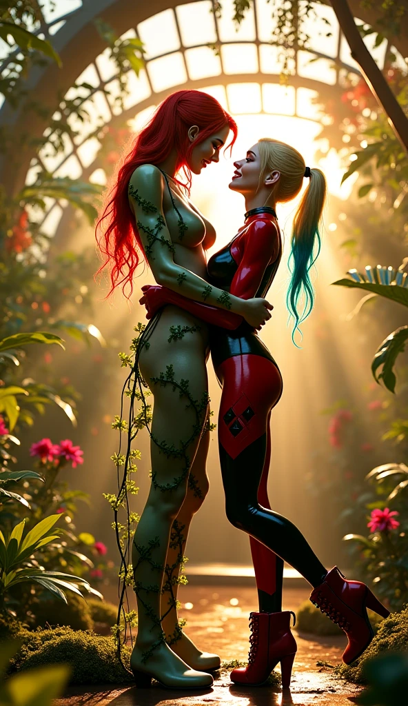 Harley Quinn and poison ivy girl  from vines kissing 