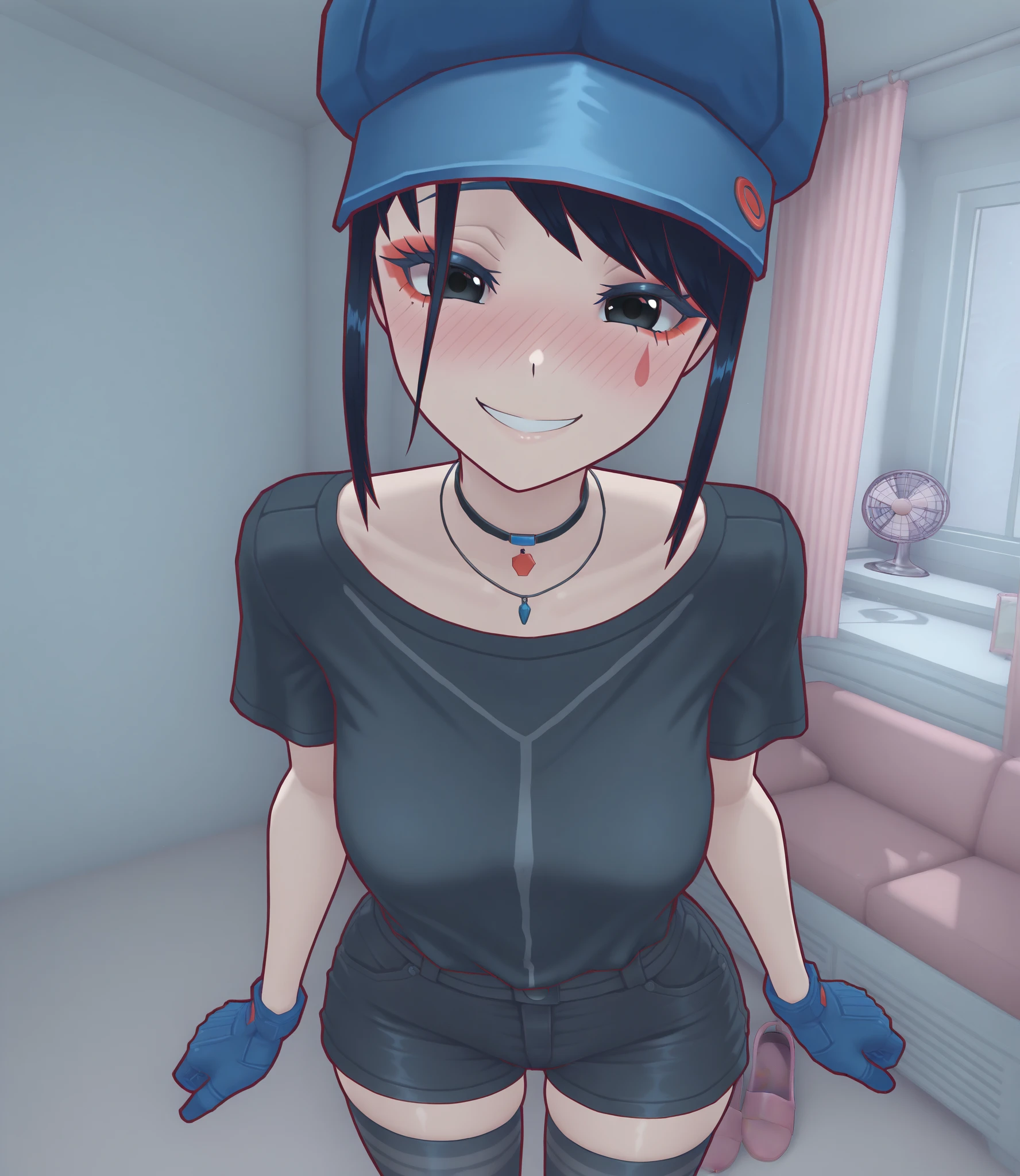 masutepiece, 超A high resolution, Ultra-detail, Beautiful European girl, A darK-haired, Short bob cut, Amazing blue eyes, white-skinned, red-lips, red blush, Gentle look, Sorceress, Amazing face, amazing mavis dracula, lifelike, Black Dress, Striped socks , Beautiful, the perfect body, striped thigh, Bulma, (to your feet:1.2), deepthroat, blowjob, fellatio, How , deepthroat, blowjob, fellatio, cum, ((blowjob:1.5)), 1girl, 2boys, gangbang, sex, nsfw, oral sex, holding penises