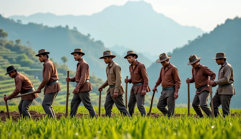 There a farmers working in field