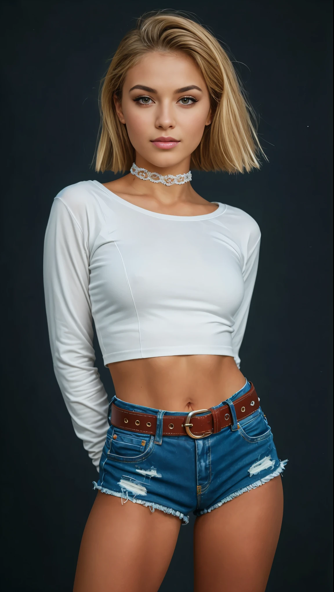 I am wearing skin tight hip jeans and no top , a detailed full body RAW photo of a super skinny thin milf), (Meisterwerk: 1.0), (best qulaity: 1.4), (ultra high resolution: 1.2), (fotorealistisch: 1.4), 8k resolution, Canon EOS R5, 50mm, abs, Fitness Body, ultra detailliert, 45 Jahre, scharfer Fokus, filmische Beleuchtung, detailed beautiful face, (ulzzang-6500-v1.1),sehr zierliche Figur, detaillierte Hauttextur, blasse Haut, perfekte Runde Brust, (skinny and fit body: 1.3), Oberschenkellücke, (Avril Lavigne:0.7), Professionell, HOHER DETAILLIERUNGSGRAD, Ganzkörperfoto der Blondine (attraktive 45yo frau:1.3), (Klassischer stylischer Bob-Haarschnitt)1.3, graue Augen, natural lightting, (seductive:1.1), (flush:1.1 ), (big natural breasts)1.2 (Pokies)1.1, (toned body, Hourglass Body Shape, intensive eye contact, teasing the viewer, collar