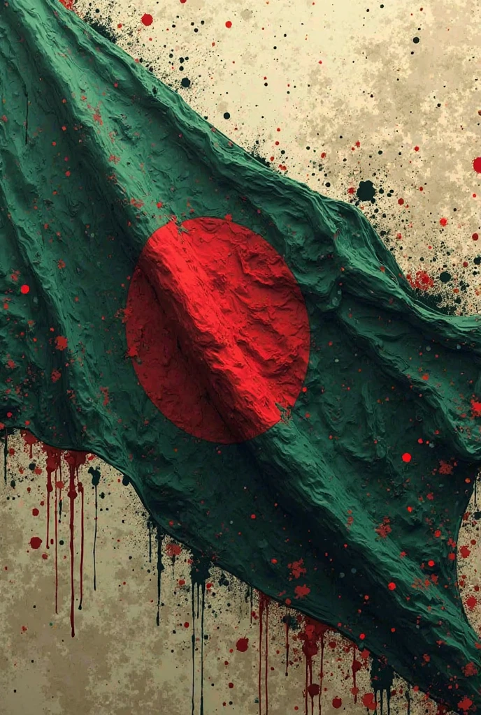 Blood covered ripped Bangladeshi flag