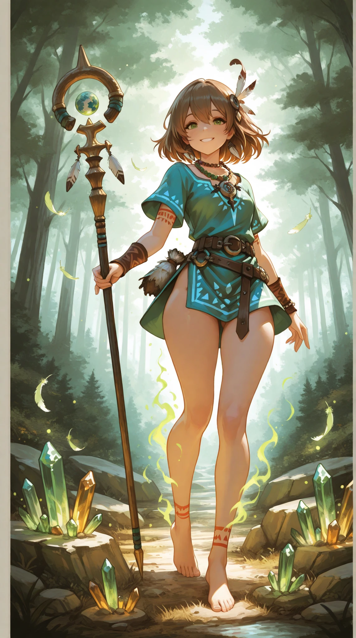 (1 Beautiful girl in the North),Full body like,Stone Age,Primitive barbarian style,long leges,Barefoot,Holding a lamp in his hand,highly details eye,详细的脸,Nature, Black color hair, Lamps made of bones,white backgrounid,character concept, character art,tmasterpiece,best qualtiy,Best resolution,8K