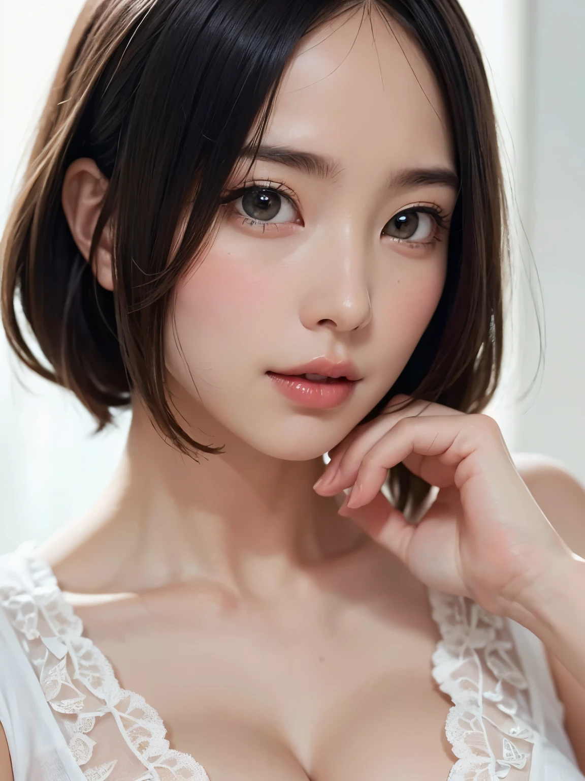 (natta:1.7), east asian architecture, 1female,Sitting on tatami mats, (cheongsam), brunette color hair,(hair between eyes), Pull back, lip flap, 20yr old,Beautiful fingers,Beautiful long legs,Beauty body,pretty nose,Beautiful character design,perfect eyes,s the perfect face,looking at viewert,(Innocent_Big_Eyes:1.0),(Light_Smile:0.3),offcial art,Very detailed CG unity 8K wallpaper,Perfect litthing,Extremely colorful,Bright_Front_face_lighting,(tmasterpiece:1.0),(Best_quality:1.0), 超A high resolution,4K,ultra - detailed, photography of, 8K, hdr, A high resolution, absurderes:1.2, Kodak Portra 400, filmgrain, The background is blurred out, Bokeh:1.2, lens flare glow, ( vibrant_Color:1.2) (Beautiful,Large_Breasts:1.4), (Beautiful_face:1.5),(Narrow_waistup),RAW photo, translucent bikini,