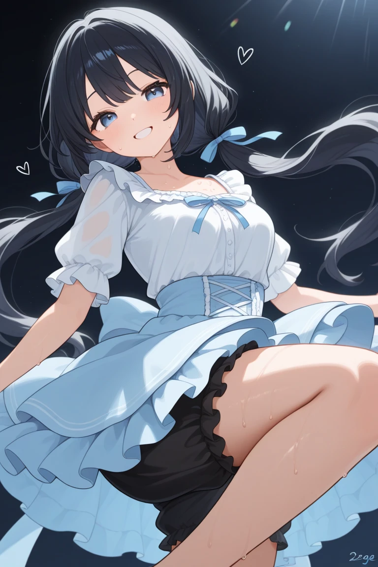 Young girl、younger sister、Brat、Twin tails、One Woman、Low - Angle、Proud face、panties、good、panties丸見え、Lie down with your legs spread、Beautiful woman、Acme Face、Best image quality、High resolution、masterpiece、super high quality、Thick pubic hair、Screaming orgasm face、panties、Big Ass、Blushing、4K quality、Blushing、Sweaty all over、Heavy breathing、Cowboy Shot、Cowboy Shot、{Highest quality}, {so beautiful}, {Very detailed}, {Best illustrations}, Usage notes,