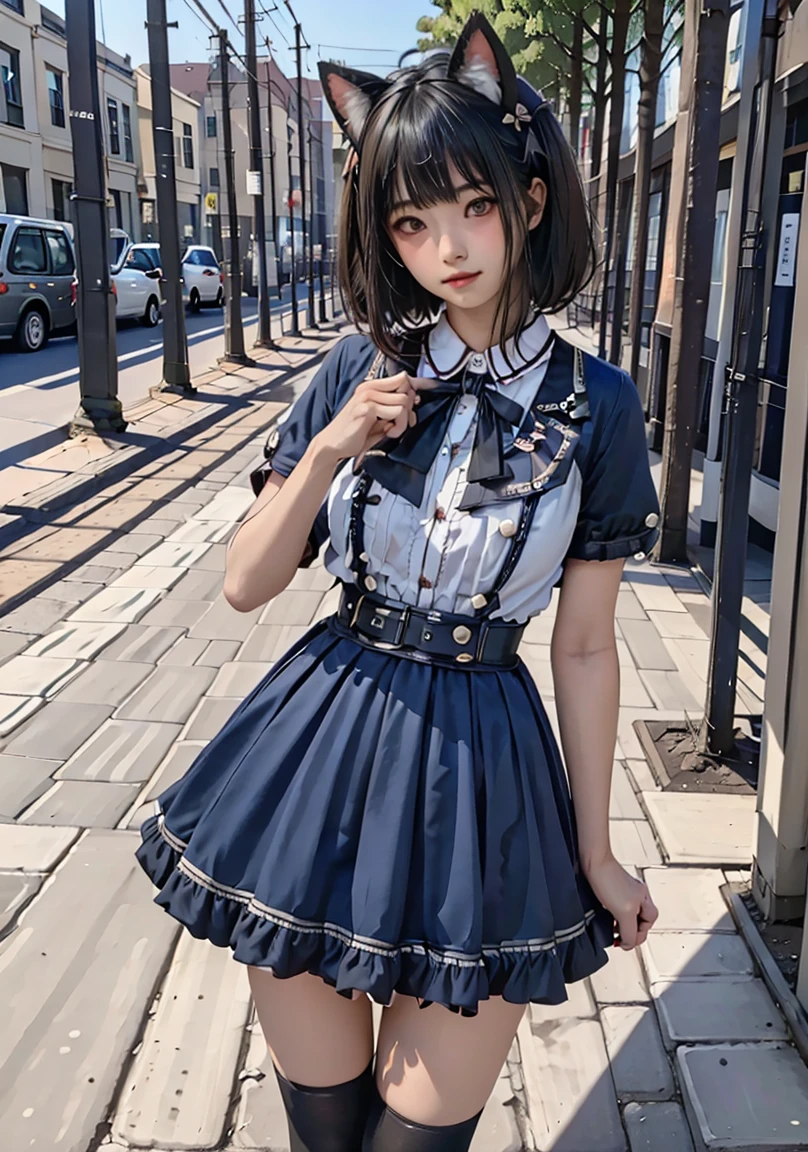 ((Beautiful Face, まどか☆マギカ, magical girl uniform)), Slender, (Small breasts), Beautiful thighs, (Detailed eyes and face), Healthy Skin, Ultra-detailed, Professional photography techniques, Cinema Lighting, Highest quality, masterpiece, 8K, RAW Photos, Short Hair, (((Cute pose while staring at the viewer, blush)))