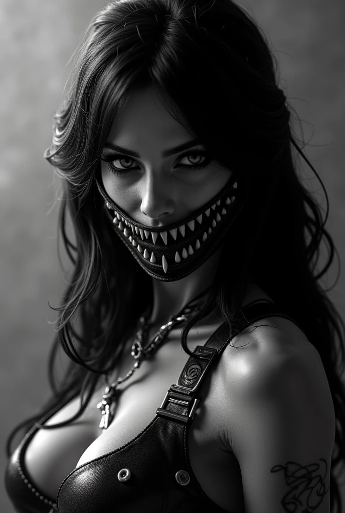 Sexy girl with saw mask