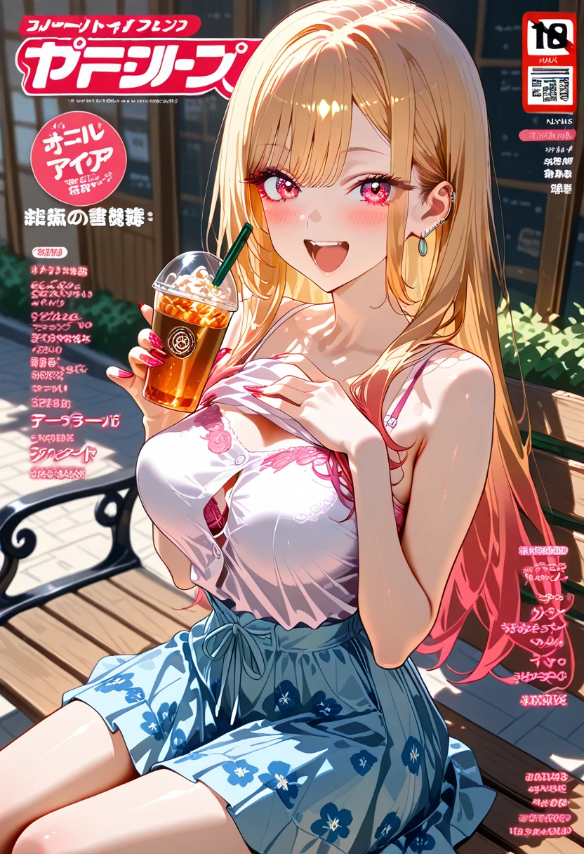 masterpiece, Highest quality, High Resolution, HS1,blush、smile,NSFW、Big Breasts、On the road、White dress、Straw hat