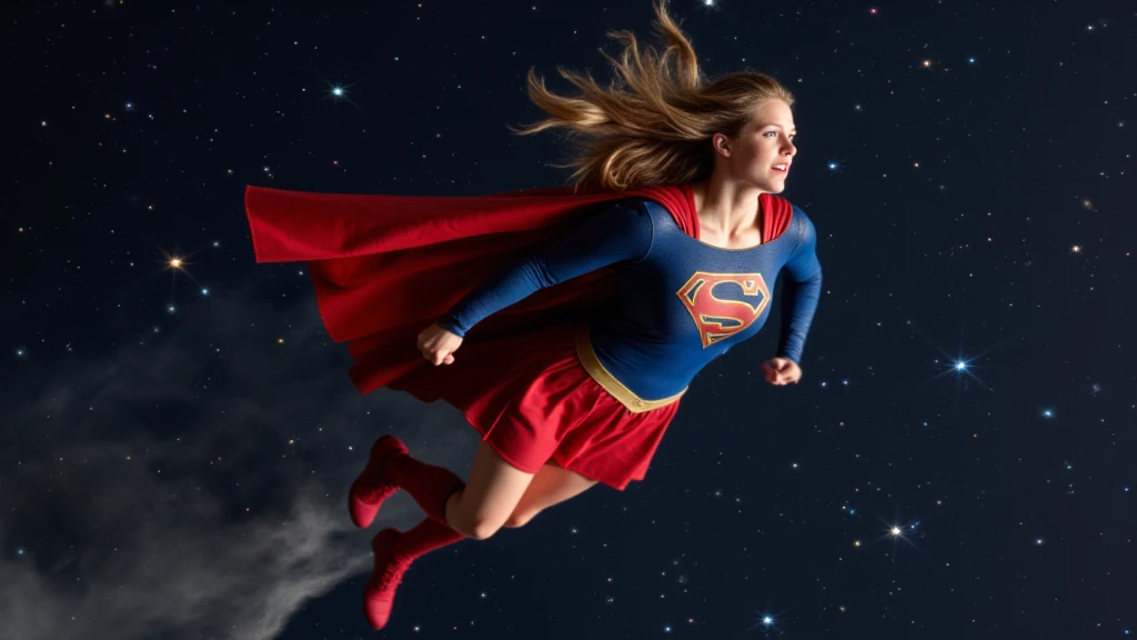 DC movies,full body,photo of a 18 year old girl,supergirl,floating in the air,in a spaceship,gravityless space,floating hair,happy,laughing,ray tracing,detail shadow,shot on Fujifilm X-T4,85mm f1.2,depth of field,bokeh,motion blur,<lora:add_detail:1>,