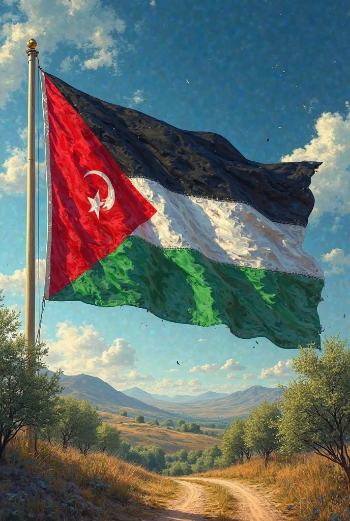 Karakalpakstan flag in "starry night"