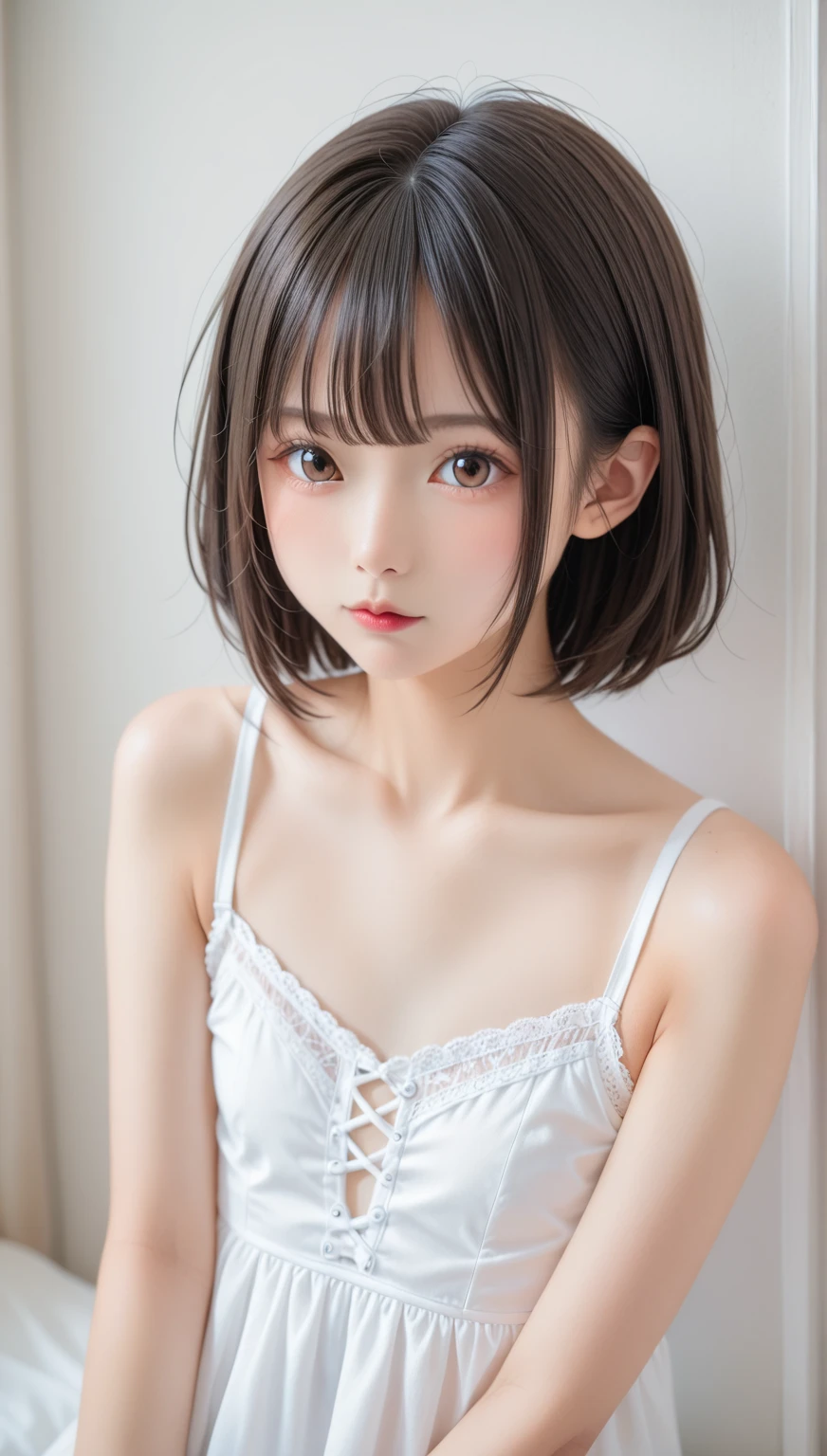 Realistic photos, RAW Photos, 14 years old, Cute Face, An ennui look, camisole,