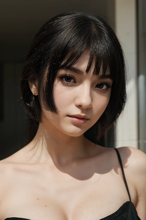 ((melhor qualidade, 8K, realista Obra de arte :1.3)), todo o corpo, sharp focus :1.2, Uma mulher oriental bonita com figura perfeita jovem :1.4, Abs delgado :1.2, ((cabelo castanho escuro, seios grandes :1.2)), semi nua com os seios a mostra:1.1, em um quarto de motel :1.1), Textura altamente detalhada do rosto da pele e do busto, olhos detalhados, Double eyelid, Busto grande, Uniforme OL,camiseta branca molhada transparente, (black pantyhose), (sem calcinha), Cena Interior, quarto
