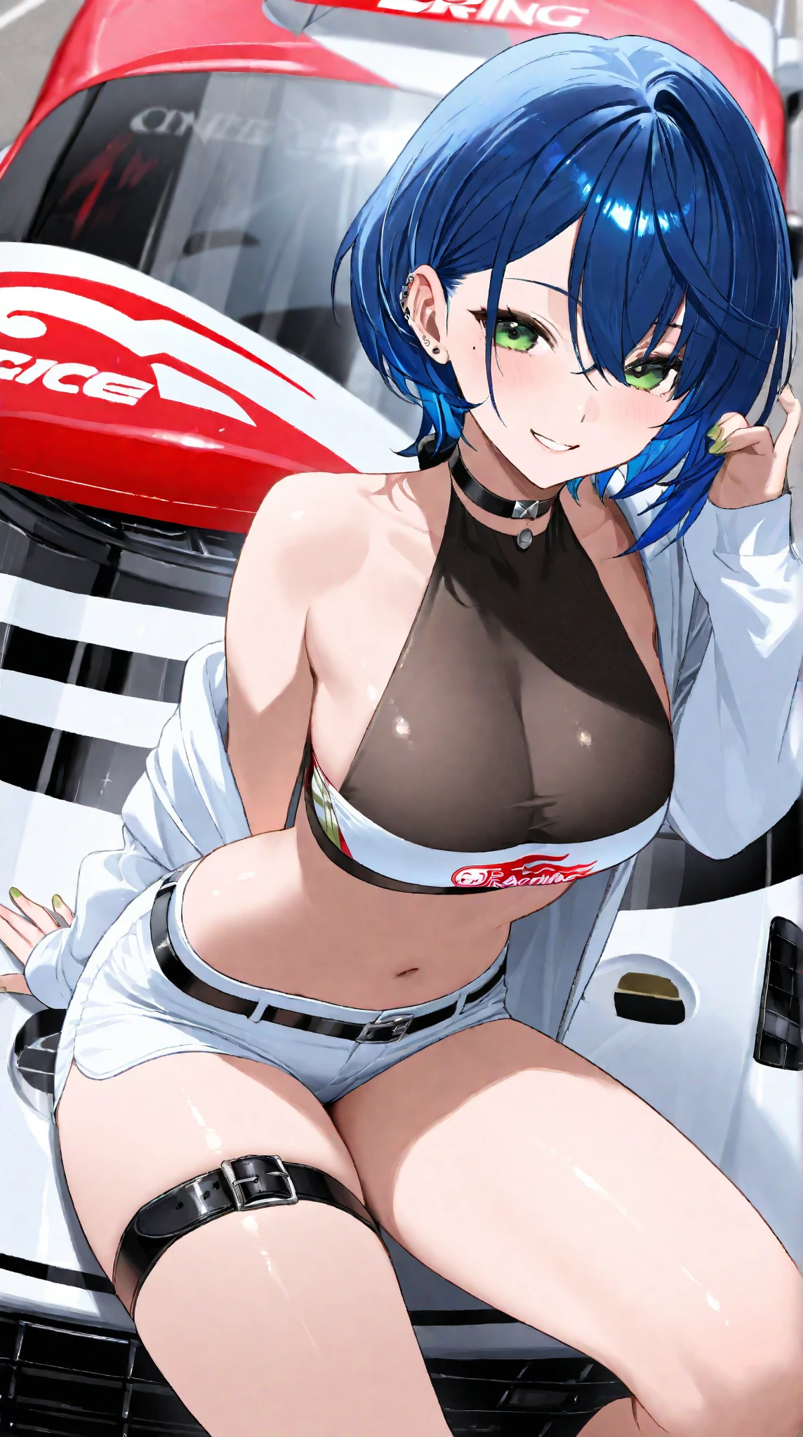 Side tie panties,,masterpiece, Highest quality, (anime screencap:1.3),(shape), cute,(Simple:1), (anime:1.2),Solo Sharp Focus, 1 girl, Cleavage,Looking at the audience, Motorcycle,Are standing,,(Browsing Caution:1.2),Colorful Bikinis,Pastel Bikini,Beautiful Hair,Horizontal stripes,heart shaped pupils,Checkered bra, Checkered panties,(Vivid and detailed Tropical drink 1.1),cute eyes,Puffy eyes,Seductive pose,Shining Face,Large Breasts,Twin tail hair,heart shaped sunglasses on head,Hilarious