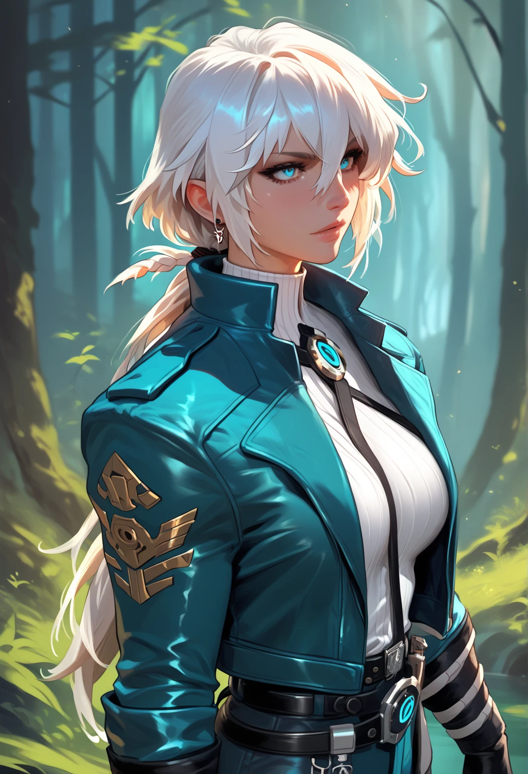 ((Best quality, 8k, Masterpiece :1.3)), Sharp focus :1.2, A pretty woman with perfect figure :1.4, Slender abs :1.2, ((Dark brown hair, Big breasts :1.2)), (White button up long shirt :1.1), City street:1.2, Highly detailed face and skin texture, Detailed eyes, Double eyelid