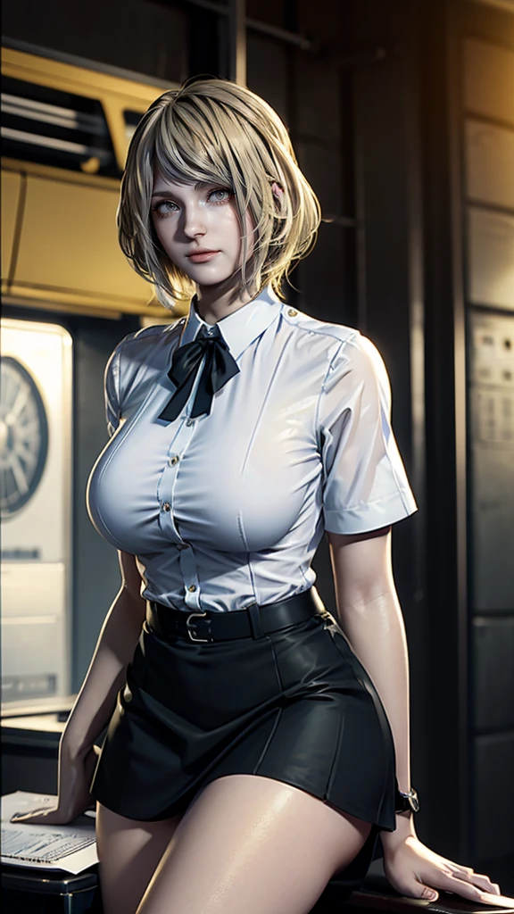 (((完美figure,figure,school uniform, plaid skirt, ribbon choker, brown jacket,White shirt,(((shiraki meiko,hair bun, glasses,White hair,)))型figure:1.7))),((masterpiece)),high resolution, ((Best quality at best)),masterpiece,quality,Best quality,((( Exquisite facial features,looking at the audience,There is light in the eyes,Happy,lol))),(((Interlacing of light and shadow,huge boobs))),(((looking into camera,looking at viewer,standing,from above)))