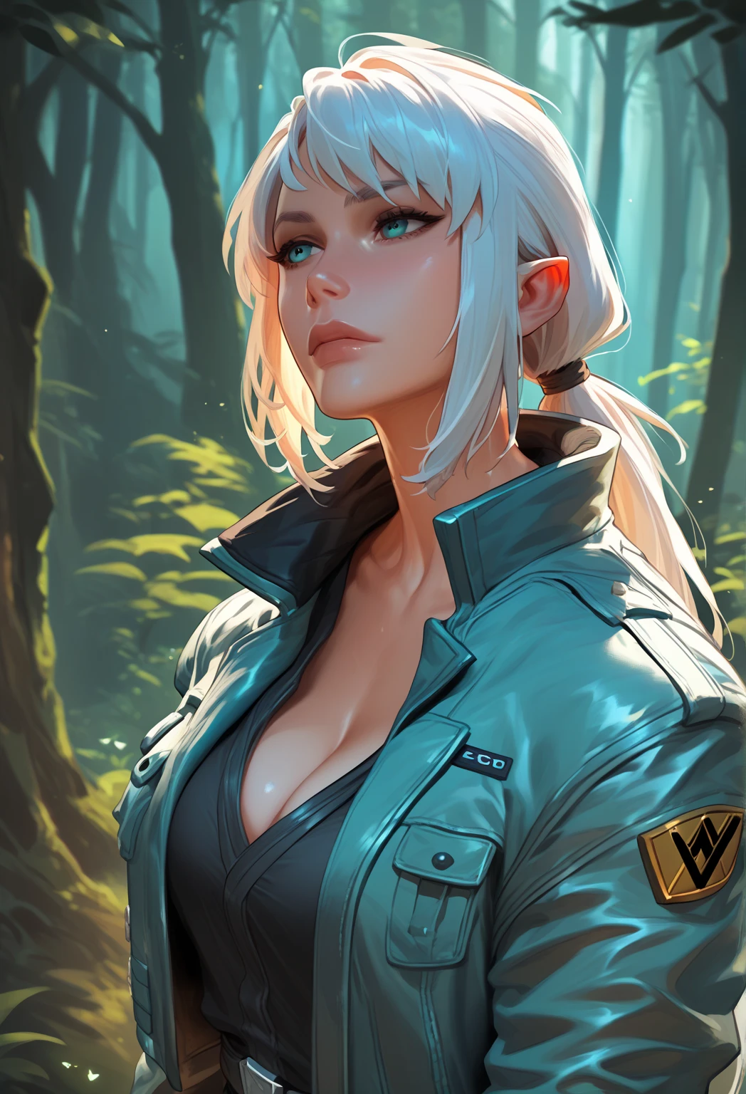 Realistic, full-body portrait of a young woman, 20 years old. standard body shape, realistic perfect body composition, milky beige hair blowing in the wind, wet body, waterfall scene. Realistic beautiful green eyes, cheerful face combined with a beautiful smile, white, even teeth, creating the perfect eye shape overall. fair skin, good looking, tattoo art, sexy sexy liquid acrylic outfit, rimless glasses top, warm dreamy light, volumetric light, adventure style pulp, dynamic gradient, color true color, illustration, highly detailed vector curve, simple, smooth and clean, vector art, smooth, character design, cinematic, surrealism, poster, masterpiece collection effect, sunset, wet gouache. High image quality, meticulous detail, perfect realistic work