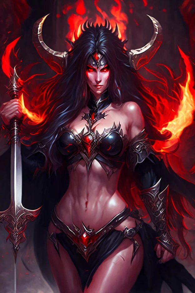 a beautiful illustration of a very muscular vampire girl in an abstract marble texture with a tarot style frame, with colors of obsidian black, shiny gold, and ruby red, highly detailed, intricate design, BY Anne Bachelier,