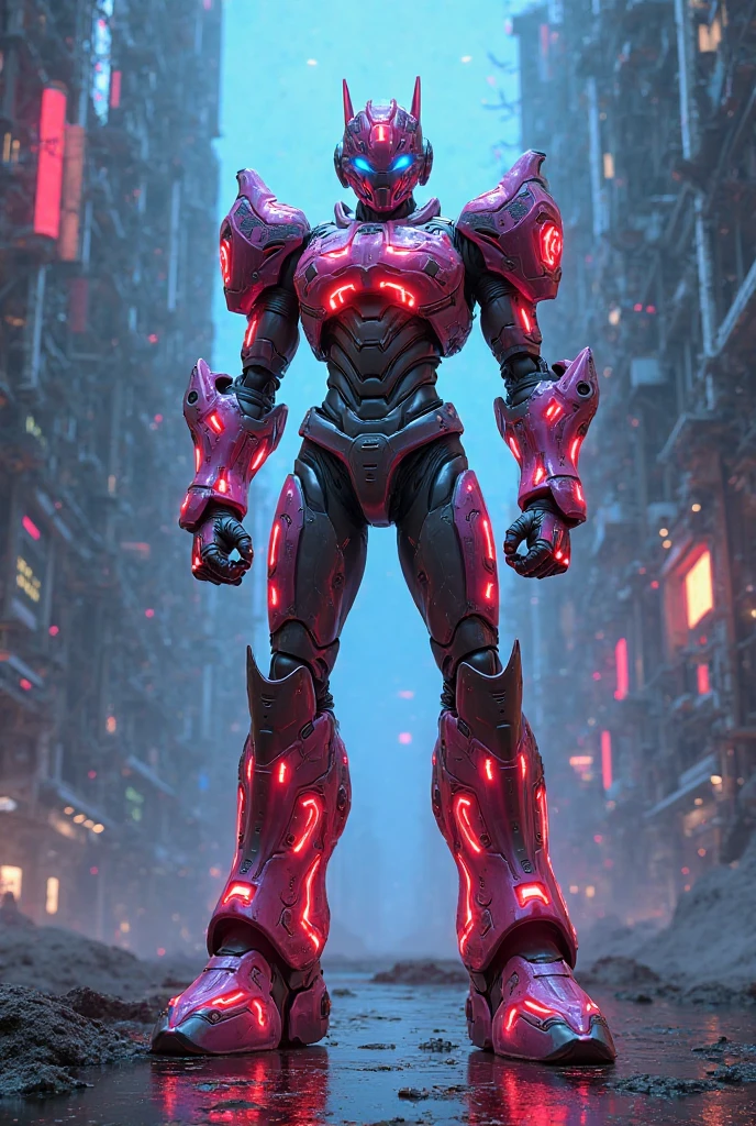 a robot with a sword in his hand, bio - mechanical ninja samurai, cyborg samurai, cyber japan samurai armor, cyborg ninja, cyber japan style armor, japanese cyborg, fractal cyborg ninja background, robot ninja, robot warrior, cybernetic cyborg warrior, cyber japan armor, cyberpunk samurai, very beautiful cyberpunk samurai, anime cyborg, cyborg warrior, cgsociety 9,red suit.