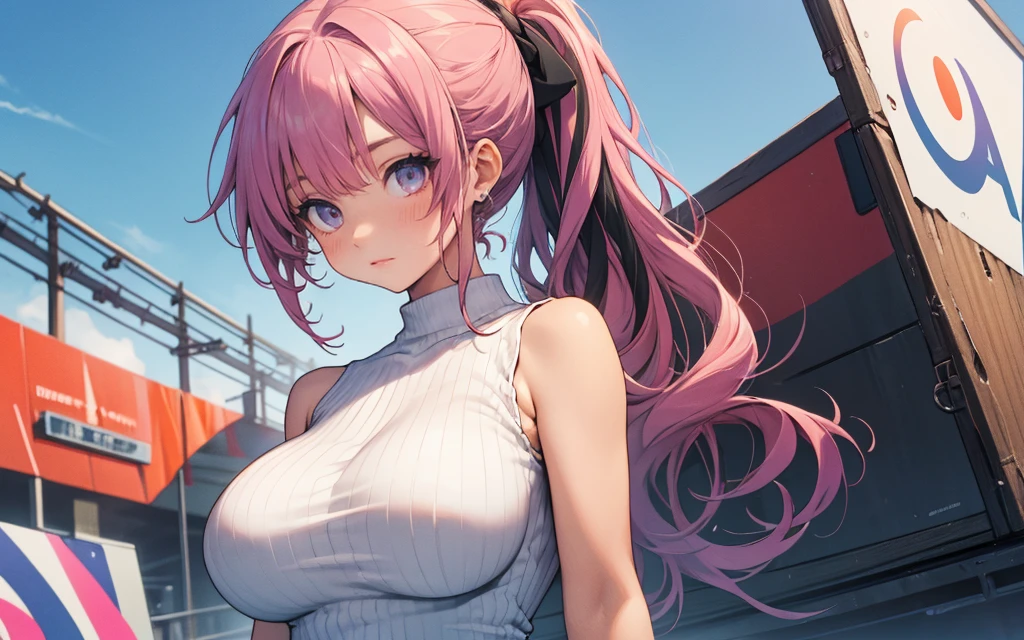 masterpiece、top-quality、Very beautiful and delicate and、Highly Detailed and Complex Detail、vivd colour、colourfull、2girls,(hi-school girl)、(gals)、shorth hair、(red hairs)、shiny tanned skin、huge-breasted、bbw、Curvaceous、thick lip、a miniskirt、I can see my panties、Face each other and match each other's bust tops、Put your hands on your hips、Pose with buttocks sticking out、beatiful backgrounds、Bustling street、Accurate drawing、Detailed drawing、