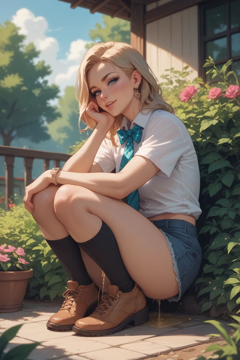 Mejor calidad, Obra maestra, buenas manos, manos perfectas,shinobu, sonrisa,pechos medianos, black cardigan, sitting under a tree, leyendo un libro, textura de piel detallada, (rubor:0.5), (piel de gallina:0.5), Subsoil Dispersion,cruzando la pierna,muslos medianos, pelo blanco