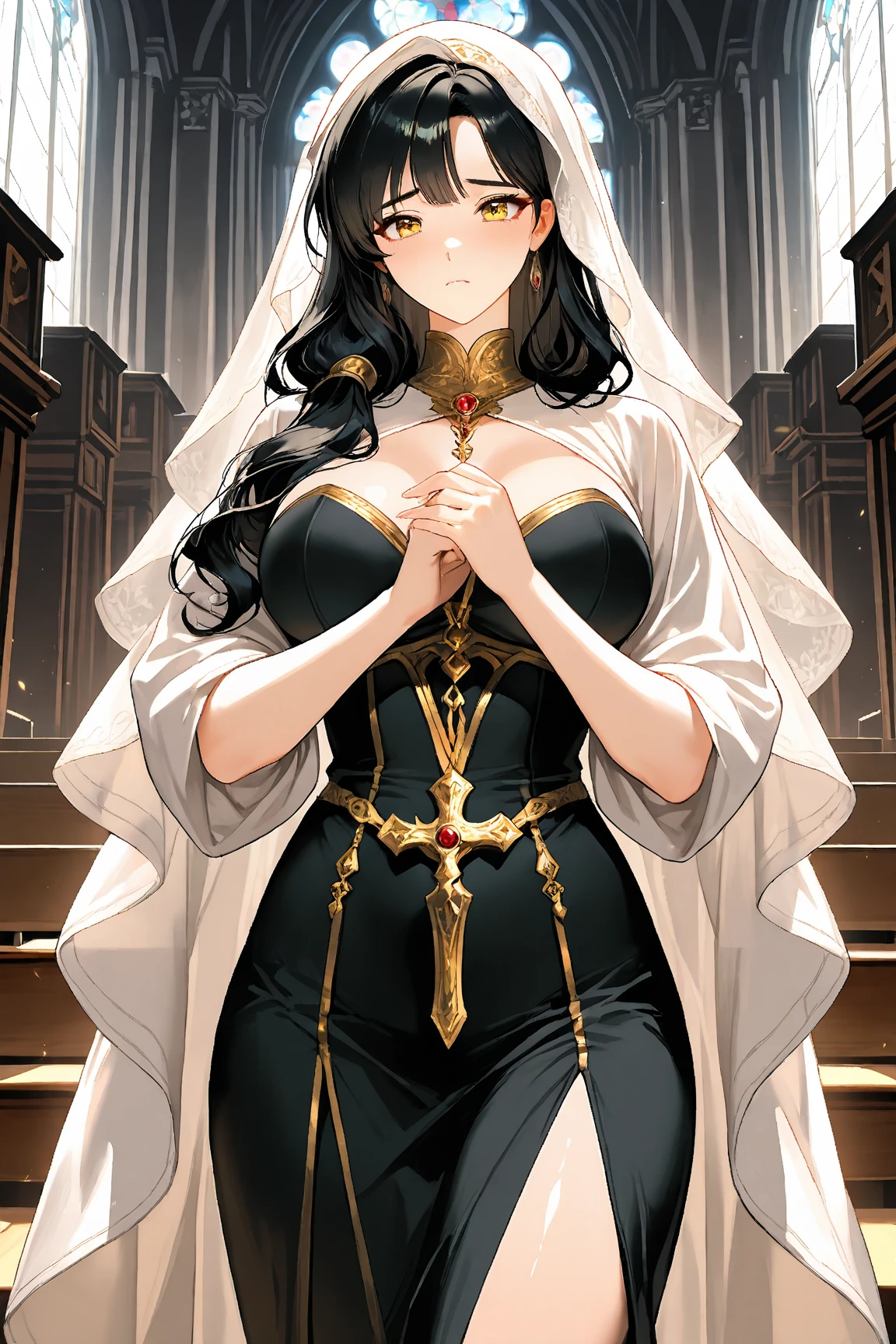 The veiled girl represents beauty and cultural traditions. You can find beautiful images of veiled women on websites like this source.Clothes color s black, Hair color is brown،Cover the hair completely ، glasses