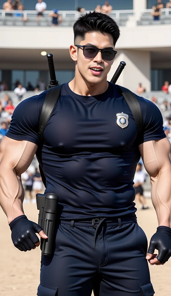 A 40-year-old American Navy seal in a Kevlar bulletproof vest fucks a 16-year-old girl. He is naked to the waist , without pants and swimming trunks , he has a big , thick long cock