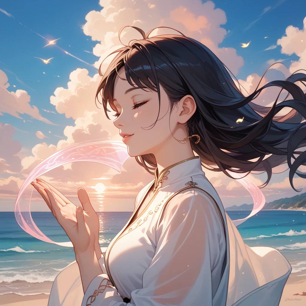 masterpiece, Best Quality, absurderes, Perfect Anatomy, Unity 8k Wallpapers,best anime,cowboy shot,20歳の美女、boa hancock,black hair,long hair,center parted bangs,crying:1.5,large breasts,赤色の和装、赤色のミニスカート、プリーツスカート、