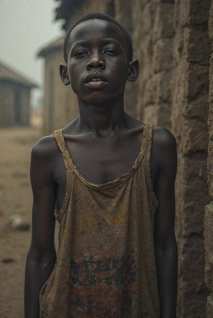 a africa boy who was crying amidst the madness of war