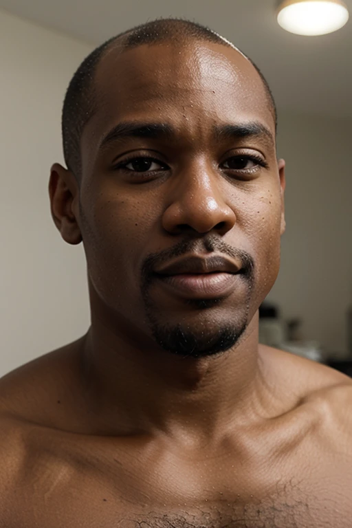score_9, Idris elba, tongue out, large pectorals, male, spread legs, looking at you, smug, anus, balls, flaccid, foreskin,