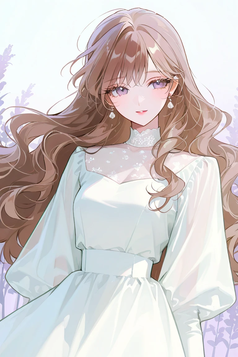Elizabethtchi resembles a queen. She has white skin, pink cheeks, and curly brown hair. Her eyes each have five eyelashes and two stars inside. She wears a black and white gown with a cream collar, and a yellow crown with four red jewels. SPARKLE; GLITTER