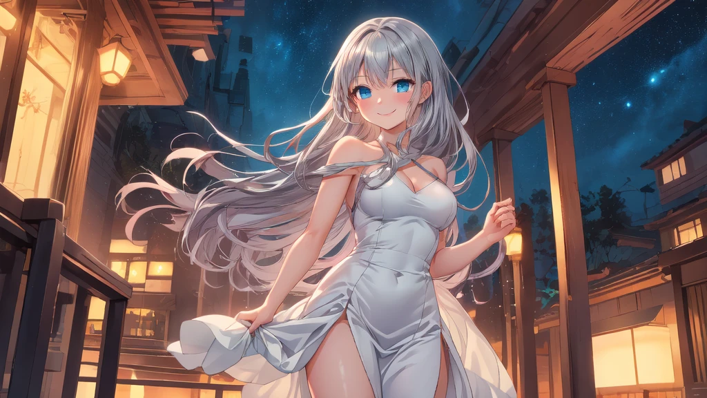 Highest quality、High resolution、Detailed Background、(Beautiful face in every detail:1.4)、Highly detailed face、(Detailed eyes)、Teenage beauty、(Huge breasts:1.2)、Perfect body line、In the silence of an autumn night、A fantastical world woven by the moon and the girl、Hidden inside the girl、Romantic Scenes、
Autumn night with the night wind blowing through、A girl walking in the moonlight、The girl has white skin、Long hair fluttering in the wind、
She is wearing a pink dress and her little feet are stamping on the ground as she walks.、The girl's expression is a little sad.、He seems to be pondering something while looking up at the moon.、The moon shines in your eyes、It's like a dream.、wood々The moonlight shining through、Wrapped around the girl、Even though I feel the chill of the autumn night、The girl's figure illuminated by the moonlight exudes a mysterious and ephemeral atmosphere.、You can see the shadow of a cute cat at the girl's feet.、Cats also receive moonlight、Walking close to the girl、cute