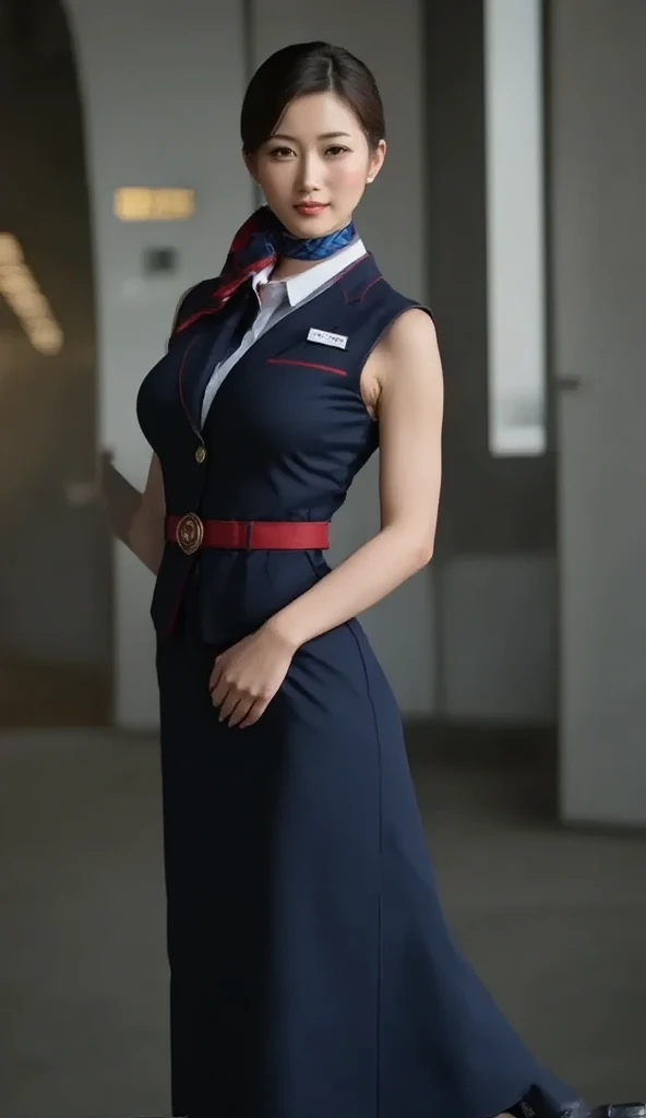 (best quality,4k,highres),ultra-detailed,realistic,cosplay, stewardess uniform, in the airport, (crowded:1.5), unbutton clothes, unbutton t-shirt, mini skirt, skirt lift up, open legs,beautiful woman,(big breasts:1.5), show nipples detailed, dark hairy pussy, pubic hair,vivid colors,portrait,soft lighting