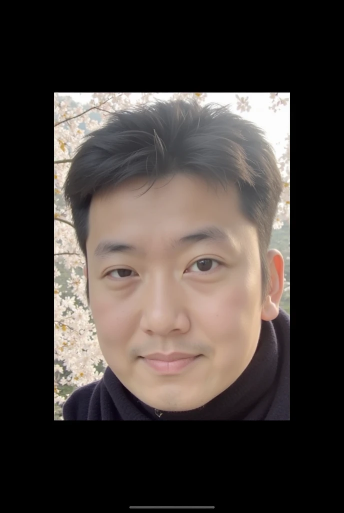 best quality, masterpiece, Asian men,mole, solo, lips, grey_background, mole_under_eye, realistic, upper_body, looking_at_viewer, black_hair, brown_eyes, sweater, forehead, nose, turtleneck, <lora:xiaolin:0.8>
