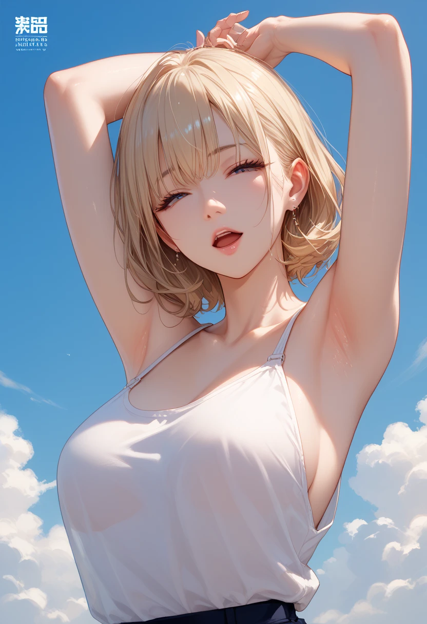 Highest quality、Realistic、Night Sky、full moon、Ocean、moonlight、woman、zoom、look up、cute、Cobalt blue eyes、blonde、short hair、Swimwear、thin、nude、Detailed eyes、Beautiful Face、Completely naked、tits、Nipples、Big Breasts、超Big Breasts、Waistline、Low - Angle、Crotch close-up、Spread your legs、Completely naked、sexy、Side show、Large Breasts、smile、Love juice、Sex Appeal、sexyポーズ、Magical Breasts、Butt Show、Anal、Asshole、Wall butt
