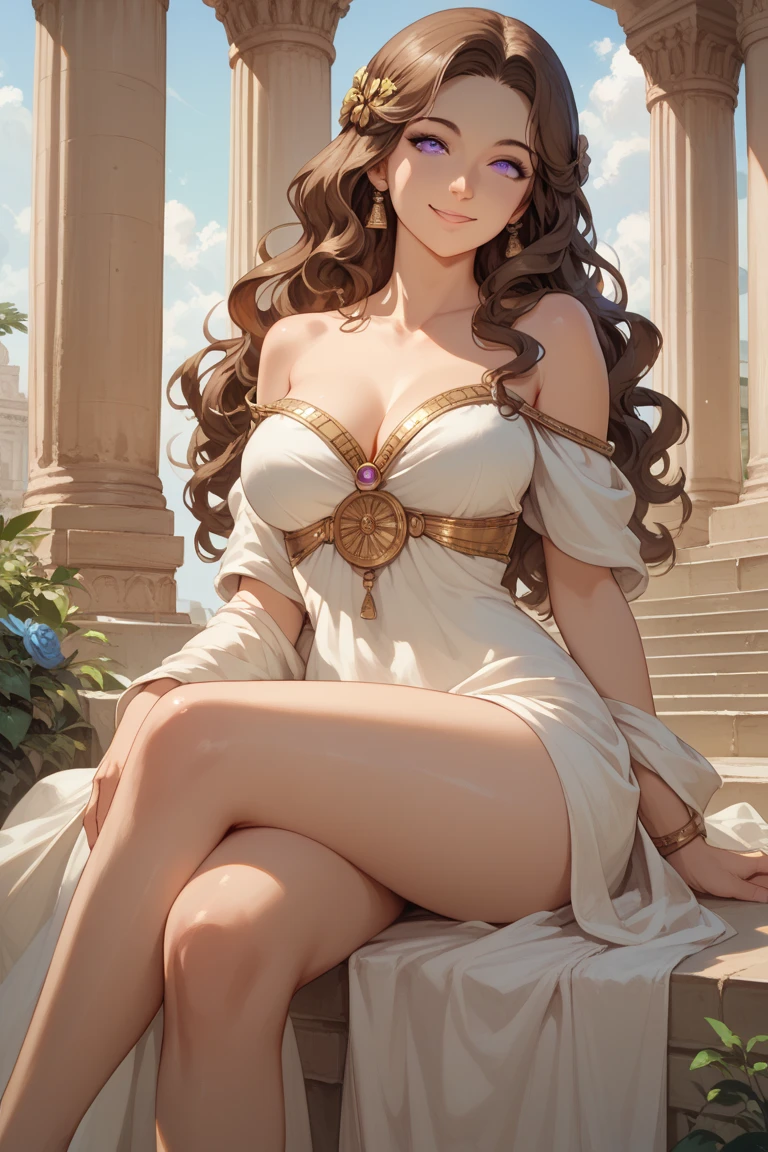 beautiful detailed eyes, beautiful detailed lips, extremely detailed face, elegant expression, ethereal forest, mystical atmosphere, (best quality, highres, masterpiece:1.2), ((ultra detailed)), (realistic), fantasy portrait, dramatic lighting, score_9, score_8_up, score_7_up,
BREAK, standing, cowboy shot,
BREAK, 1woman, smile:1.2, large round breasts, cleavage, wearing fancy silver-white sequin top and white long skirt, body chain, jewelry, belly tattoo, BREAK, (light up face:1.3), thin shadow, moonlight:1.3, column, arch with golden patterns, ((night sky, stars)), everything sparkles and glitters, very beautiful colors, clear elaboration of details,
BREAK, Lovebell-SDXL, Belldandy, long ponytail, blue eyes, brown hair, choker, fingerless gloves, bracelet, earring, wedding-ring,