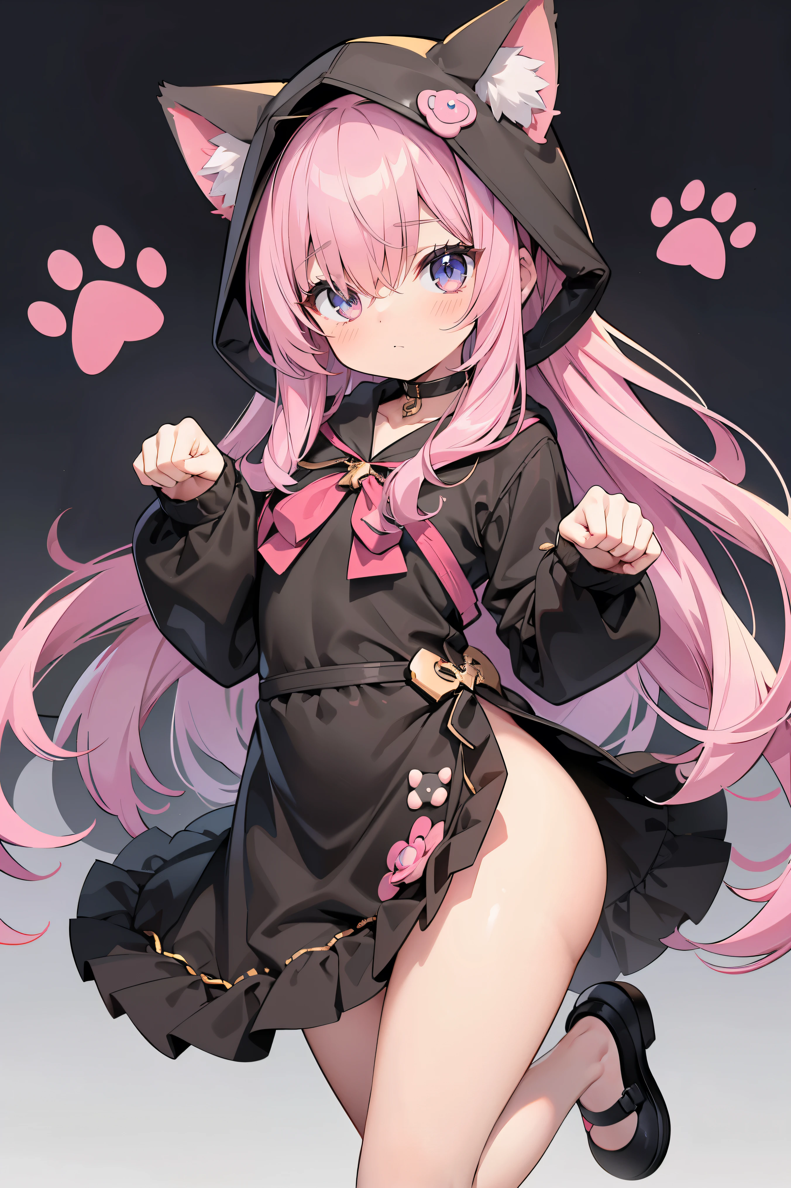 NSFW,Nipple piercing、Short, light pink hair、Putting on a collar、Elementary school girl、Very beautiful and Shining Eyes、Shining Eyes、1 person、Cat ear、(((((Small body)))))、heart❤、((Sweat、vapor)）