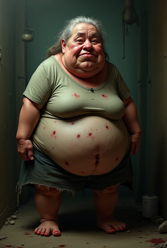 Fat ugly old woman