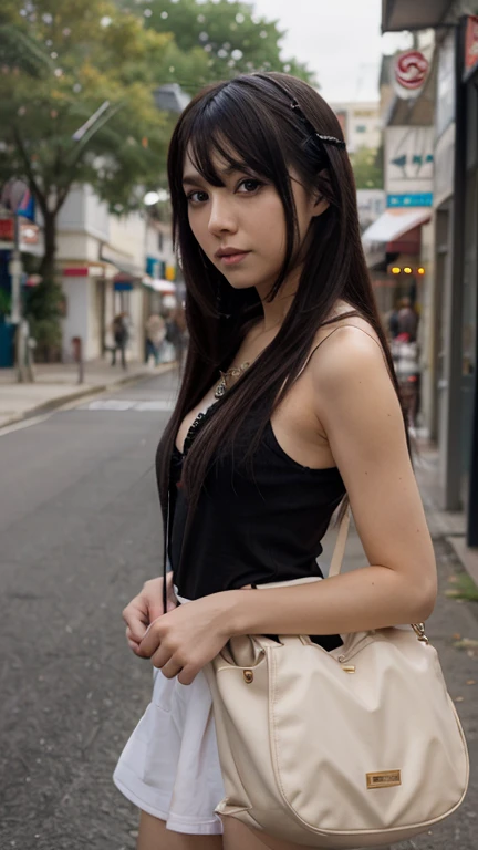 1 girl,8k,Fine details, photo rial,Photo quality、Large file size, Highly detailed CG Unity 8k 、 Long Hair, 12 years old, face:1.7, whole body, Gal Makeup,miniskirt,sitting in the front on the Alley,up skirt,