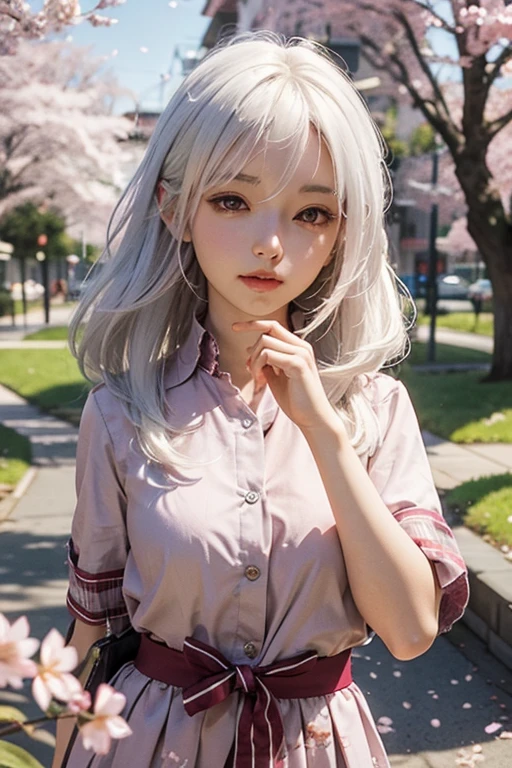 white hair anime girl